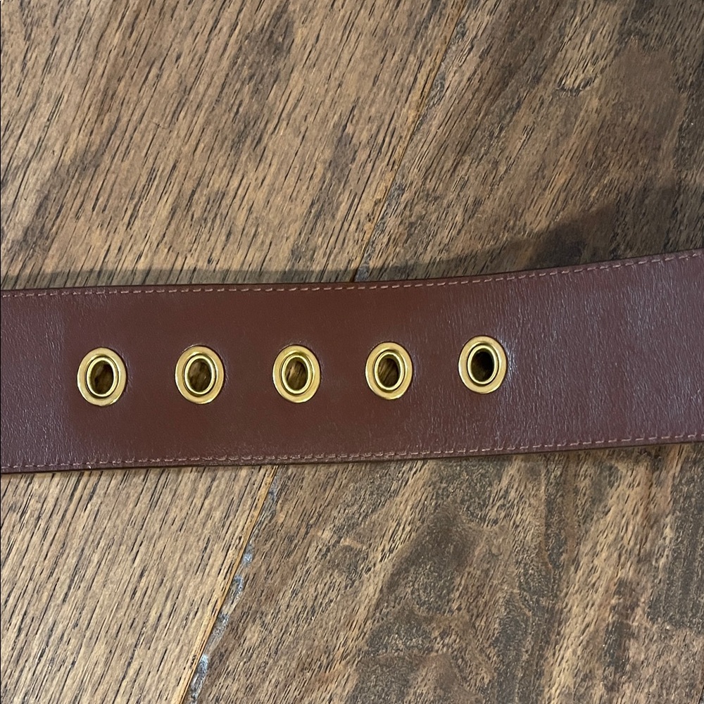 Coach Brown and Tan Belt with Gold Hardware - Picture 6 of 11